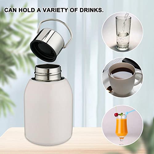 Simcat Insulated Water Bottle, 7 Oz Stainless Steel Water Bottles, Small Water Bottle Insulated Keep Cold and Hot for 12 Hours, Kids Insulated Water Bottle Flask, Leak Proof (White)