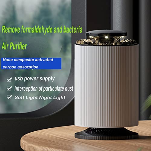 Olewit Air Purifier, H13 True HEPA Filter Air Purifier, 36dB Quiet Desktop Compact Air Purifier for Indoor, Dorm, Office, usb powered, adapter not included,