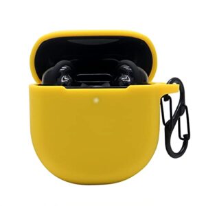 for bose quietcomfort earbuds ii silicone case anti-fall anti-scratch shockproof protective cover with keychain (yellow)