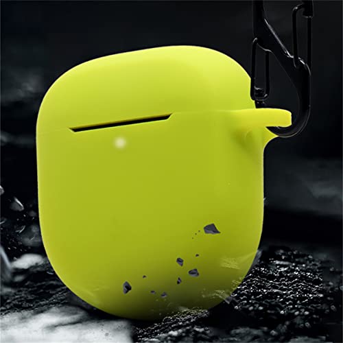 for Bose QuietComfort Earbuds II Silicone Case Anti-Fall Anti-Scratch Shockproof Protective Cover with Keychain (Yellow)