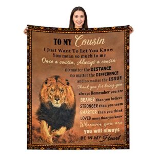 Nahjiiem Cousin Blanket, Cousin Gifts, to My Cousin Blanket, Cousin Blanket for Men, Valentine's Day Gifts for Cousin 50"×60"