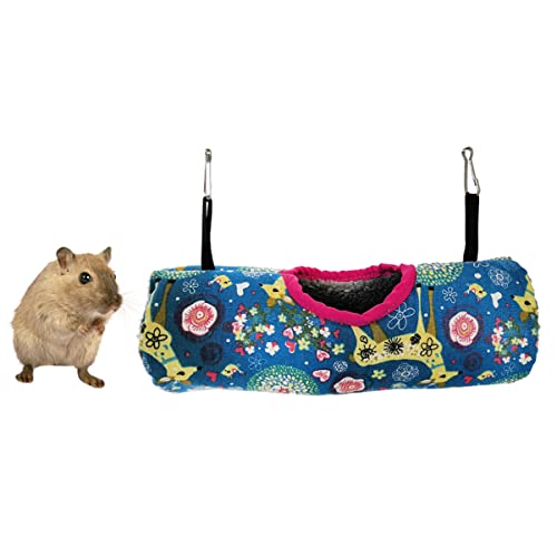 balacoo Hamster Hammock Tunnel Winter Toys Sleeping Color Bed Glider Hanging Pet Hamster House Nest Warm Cage Plush Accessories Sugar Hammock No Squirrel Toy Hamster Hanging