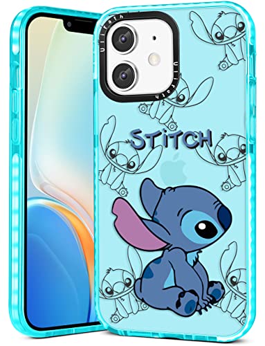 Ulirath for iPhone 11 Case Cute Cartoon Character Designer Pattern Cover Kawaii Girly Girls Teens Boys Kids Bumper Soft TPU Blue Kiss Stih Couple Phone Cases Clear Design for iPhone 11 6.1 Inch