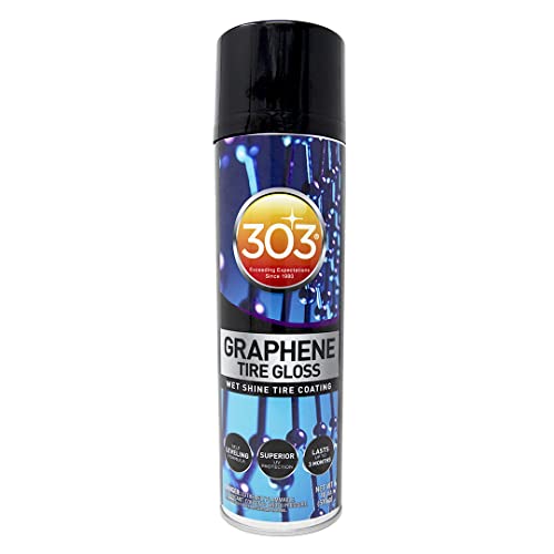 303 Products Graphene Tire Gloss – High Gloss Shine – UV Protection – Hydrophobic Spray Coating – Prevents Cracking and Dry Rot – 3 Months of Protection – 18 oz (30250)