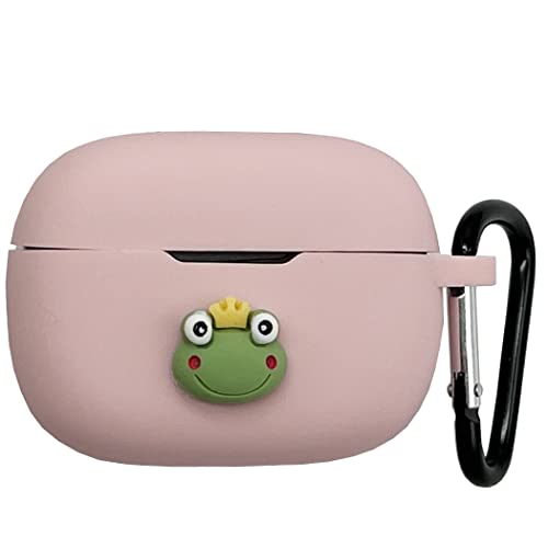 Cartoon Kawaii Case for JBL Vibe 200TWS Earbuds, Seadream Portable Cute 3D Frog Animal Cartoon Scratch Shock Resistant Protective Cover with Carabiner (Frog)