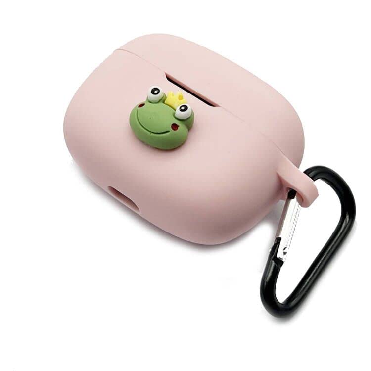 Cartoon Kawaii Case for JBL Vibe 200TWS Earbuds, Seadream Portable Cute 3D Frog Animal Cartoon Scratch Shock Resistant Protective Cover with Carabiner (Frog)