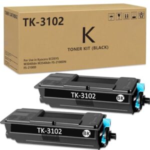 aprone tk3102 tk-3102 toner cartridge replacement for kyocera tk-3102 1t02ms0us0 use for ecosys m3040idn m3540idn fs-2100dn fs-2100d printer (12500 pages,black,2-pack)