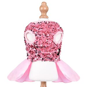 Dog Sweaters for Small Dogs Girl Winter Puppy Wedding Dress Cold Weather Pet Clothes Outfits Fleece Warm Doggie Apparel for Chihuahua Yorkie Teacup Clothing (Small, Pink)