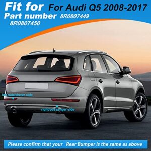 Rear Bumper Tow Hook Cover Fit for Audi Q5 2008 2009 2010 2011 2012 2013 2014 2015 2016 2017 Towing Eye Cap 8R0807449 8R0807450 (Black, right passenger side) Xinpinsai