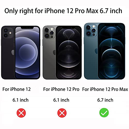 BWEDXEZ 2 Pack Anti-Blue Privacy Tempered Glass Suit for iPhone 12 Pro Max Mirror Anti-Spy Screen Protector Anti-Peeping Film Electroplated 9H Hardness Anti-scratch 6.7 inch (Blue)