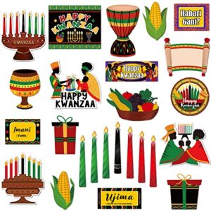 25 pcs kwanzaa ornaments classroom bulletin border decoration happy kwanzaa cutouts with adhesive dot african heritage holiday kwanzaa decorations for african party home classroom office decorations