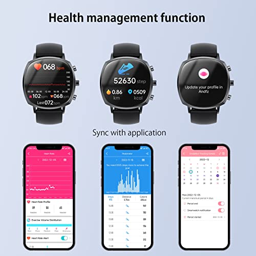 ANDFZ Smart Watch, (Call Receive/Dial) Smart Watches for Men, 1.35" Full Circle HD Screen Smart Watch for Android Phones with Call/Text/AI Voice/Heart Rate, Fitness Tracker for Android & iOS