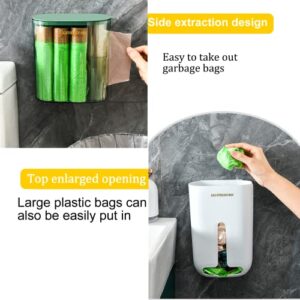 PoerNica Plastic Bag Holder Roll of Trash Bag Organizer 2 in 1 Wall Mount Garbage Bag Dispenser for Home & Kitchen Trash Bag Organization