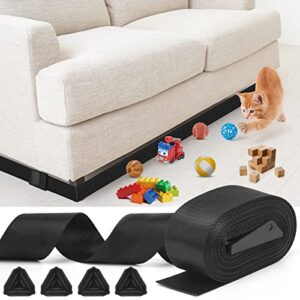 toy blocker for under couch, under bed blocker for pets,adjustable gap bumper,stop things sliding under sofa or furniture,compatible no damage to furniture, easy to clean and install(20ft by 2 inch)