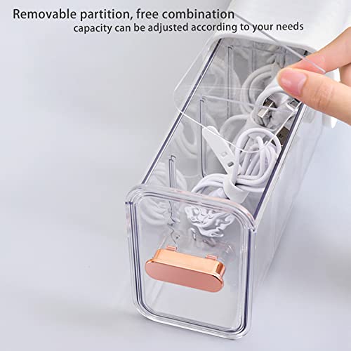 2PCS Socks Underwear Wall Mount Drawer Organizer, Punch Free Multi Functional Transparent Storage Box, Watchable 6 Cell Drawer Acrylic Organizers Self-Adhesive Anti Dust for Socks Lingerie Cloth Ties