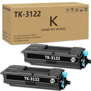 aprone tk3122 tk-3122 toner cartridge replacement for kyocera tk-3122 1t02l10us0 extra high capacity use for kyocera ecosys fs-4200dn m3550idn (21500 pages,black,2-pack)