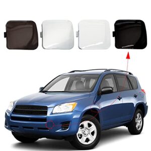 front bumper tow hook cover towing eye cap fit for toyota rav4 2009 2010 2011 2012 53286-0r020 53285-0r020 (white, right passenger side) xinpinsai