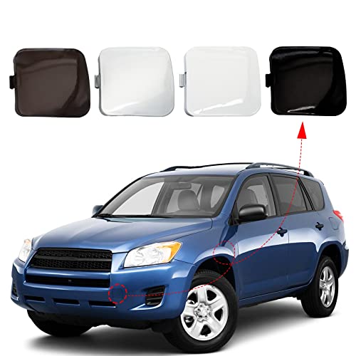 Front Bumper Tow Hook Cover Towing Eye Cap Fit for Toyota RAV4 2009 2010 2011 2012 53286-0R020 53285-0R020 (White, Right Passenger Side) Xinpinsai