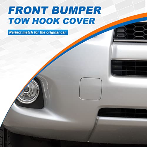 Front Bumper Tow Hook Cover Towing Eye Cap Fit for Toyota RAV4 2009 2010 2011 2012 53286-0R020 53285-0R020 (White, Right Passenger Side) Xinpinsai