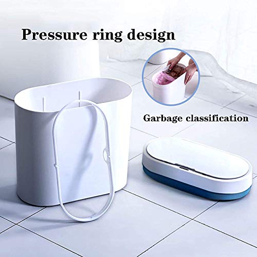 LXXSH Kitchen Garbage Can Waterproof Covered Bathroom Trash Can 2.1 Gallon Touchless Trash Can, Rechargeable/Battery Trash Can for Bedroom (Size : C)