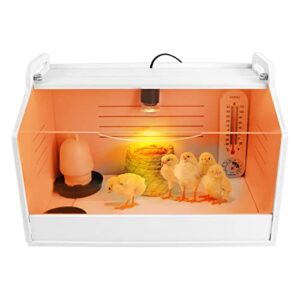 chick brooder brooding box for chicks/parrot/duckling/kittens/puppies, with heating lamp, glass window,brooder brooder box warms up to 15 chicks,high temperature resistant brooder box (chickbrooder1)