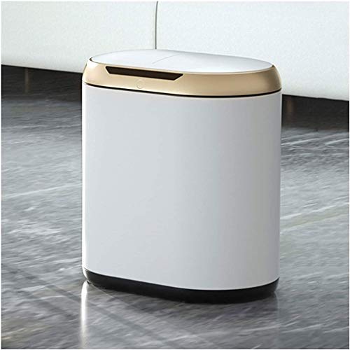 LXXSH Modern Smart Waterproof Trash Can Simple Electric Trash Can with Lid 10L Induction Trash Can, Perfect for Home, Kitchen, Office Trash Can for Bedroom (Size : A)