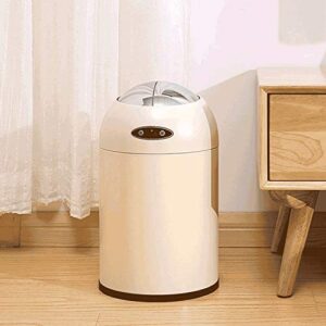 LXXSH Household Rechargeable Trash Can Smart Induction Trash Can Round Touchless Metal Trash Can with Two-Way Opening and Closing Trash Can for Bedroom (Color : B, Size : 12l)