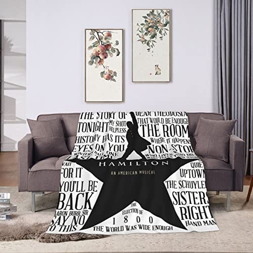 Hamilton The Musica Blanket Cute Anime Fleece Throw Blankets and Throws for Couch Bed Sofa Office Ultra Soft Lightweight Plush Cozy Warm Flannel Blanket 60"X50"