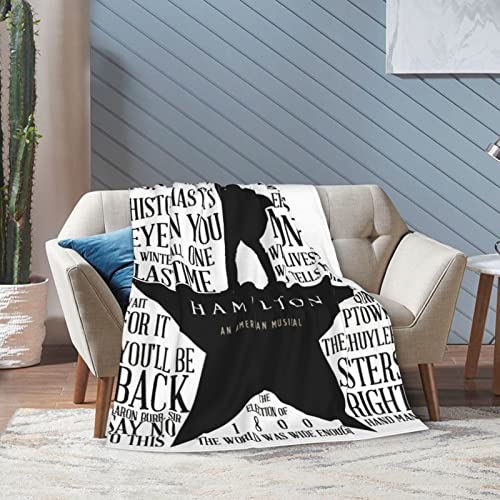 Hamilton The Musica Blanket Cute Anime Fleece Throw Blankets and Throws for Couch Bed Sofa Office Ultra Soft Lightweight Plush Cozy Warm Flannel Blanket 60"X50"