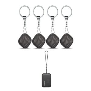 nutale key finder, mini 1pcs + findthing 4pcs bluetooth tracker item locator with key chain for keys pet wallets or backpacks and tablets batteries include