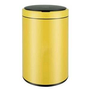 lxxsh waterproof smart trash can 12l induction household trash can with lid simple automatic trash can for kitchen living room bedroom bathroom (size : yellow)