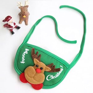 Christmas Costume for Dogs 2 Pcs Hat & Bib Set Pet Winter Warm Clothes for Small Dogs Cats Santa Cap Xmas Gift for Dogs (Small, Green)