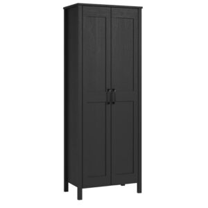 sauder engineered wood 2-door storage cabinet in raven oak finish