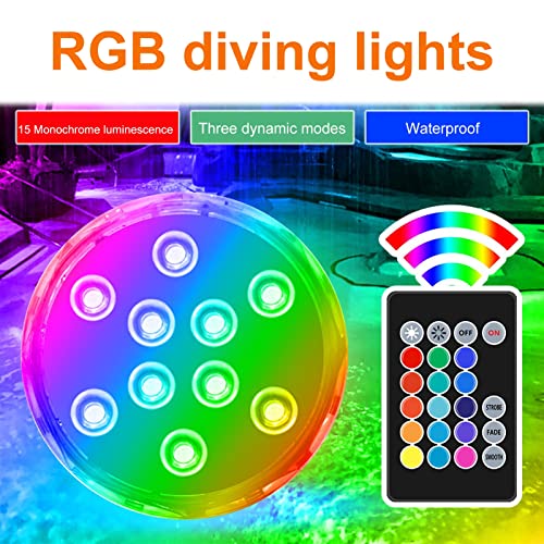 Fish Tank Lamp, 1 Set Fish Tank Lamp Multiple Lighting Modes IP68 Waterproof Remote Control Energy-Saving High Brightness RGB Color Changing Aquarium Fish Tank LED Lamp for Home White