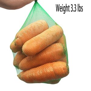 Daszui 100Pcs Reusable Mesh Green Nylon Netting with Bags,15.7 Inch Reusable Nylon Mesh net Produce Grocery Toys Fruits Vegetables Storage Bags,