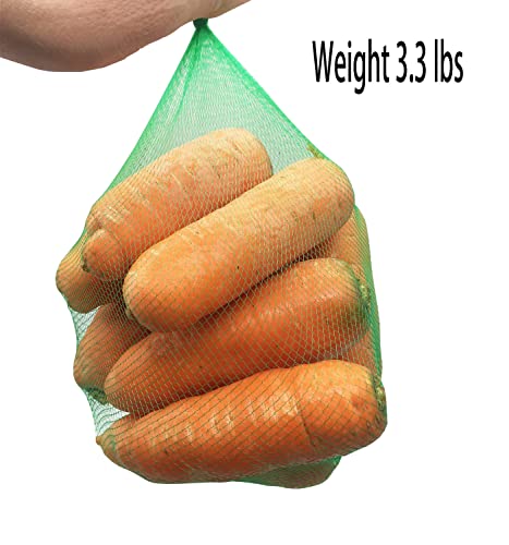 Daszui 100Pcs Reusable Mesh Green Nylon Netting with Bags,15.7 Inch Reusable Nylon Mesh net Produce Grocery Toys Fruits Vegetables Storage Bags,