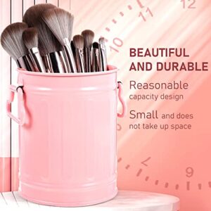 Cabilock Farmhouse Basket Vintage Cans Flowerpot Practical Handles Decorative Holder Galvanized Waste Pink Desk Pen Multi-Functional Multi-Function Bin Office Kitchen Cup with Planter Lid