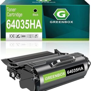 GREENBOX Remanufature Toner Cartridge Replacement for Lexmark 64035HA for T640 T640dn T640dtn T640N T640tn T642 T642dtn T642n T642tn T644 T644dtn T644n T644tn T642e Printer (1 Black)