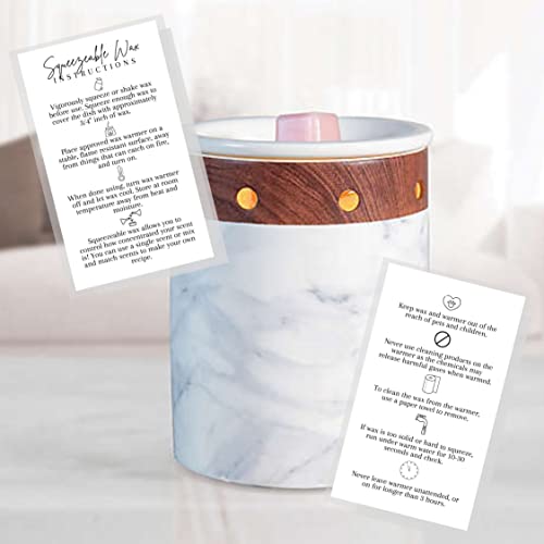 Squeezable Wax Instruction Care Cards Business Cards for Customers | 50 pk | How to Care for and use Your squeezable Scented Aroma Wax 2 x 3.5” in Meltable Wax for Plastic Squeeze Soft Tube Pouches