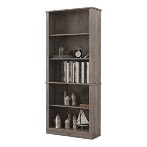 realspace® peakwood 71" h 5-shelf bookcase, smoky brown