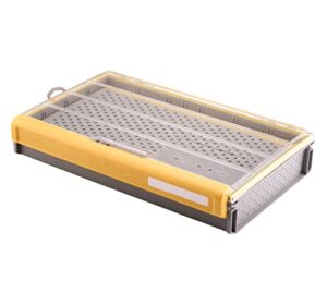 plano edge 3700 hook utility box, clear/yellow, tackle storage accessories, waterproof and rust-resistant container for fishing hooks