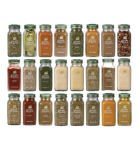 simply organic herbs, spices and seasonings assorted variety sampler set - (24 count) in sanisco packaging