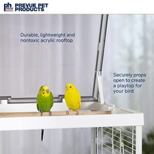 Prevue Pet Products Clear View Glass Bird Cage Crystal Palace for Small Birds - White Frame