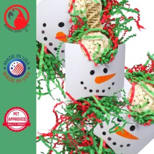 Bonka Bird Toys Christmas Xmas Santa Claus Reindeer Snowman Small Medium Chew Forage Shred Festive Holiday Season Cockatiel Parakeet Conure and Similar (2430 Snowman)