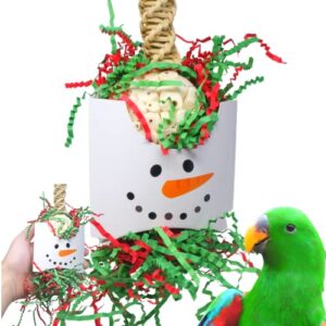 bonka bird toys christmas xmas santa claus reindeer snowman small medium chew forage shred festive holiday season cockatiel parakeet conure and similar (2430 snowman)