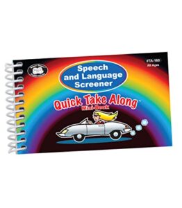 super duper publications | speech and language screener quick take along® mini-book | educational learning resource for children