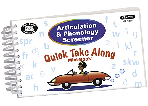 Super Duper Publications | Articulation and Phonology Screener Quick Take Along® Mini-Book | Speech Therapy | Educational Learning Resource for Children