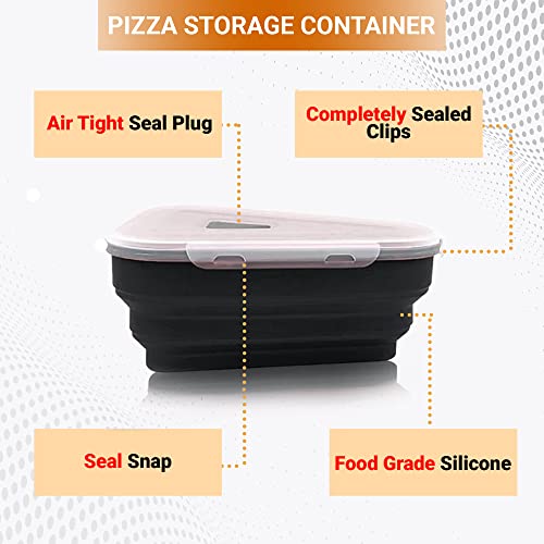 Updated 2023, Reusable Pizza Storage Container, Collapsible Silicone Pizza Box, Pizza Slice Container, BPA Free, Expandable Pizza Container