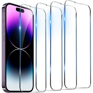 neepart 4 pack tempered glass screen protector for iphone 14 pro max [6.7 inch], sensor protection, dynamic island compatible, 9h tempered glass film, anti-scratch, case friendly, easy installation, bubble free, case friendly
