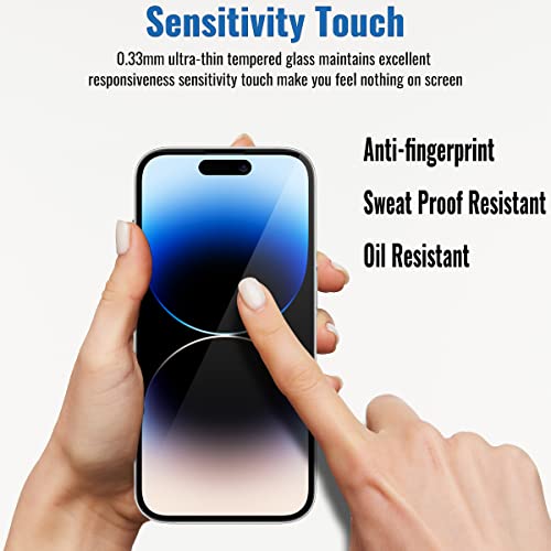 NEEPART 4 Pack Tempered Glass Screen Protector for iPhone 14 Pro Max [6.7 inch], Sensor Protection, Dynamic Island Compatible, 9H Tempered Glass Film, Anti-Scratch, Case Friendly, Easy Installation, Bubble Free, Case Friendly